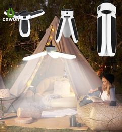 60LEDs Solar Powered Light USB Rechargeable Camping Lamp 3 Leaf Foldable Lantern Waterproof Indoor Outdoor Lighting1572520