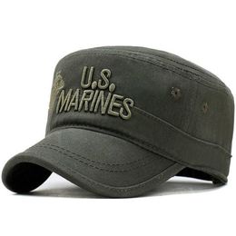 United States Us Marines Corps Cap Hat Hats Camouflage Flat Top Hat Men Cotton Hhat Usa Nav sqckxw whole2019266W
