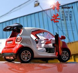 New 132 SMART FOR TWO Alloy Car Model Baby Toy Educational With Pull Back Musical Flashing For Boys Kids Gifts LJ2009301129078