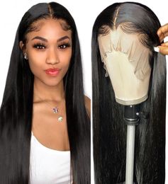 26 Inch Long BlackBrownBlonde Straight Wigs Brazilian Human Hair for Black Women Heat Resistant Synthetic Lace Front Wig5570182