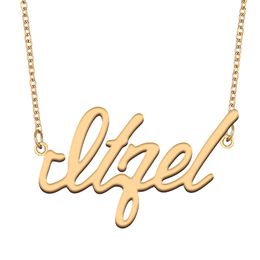 Itzel name necklace pendant Custom Personalised for women girls children best friends Mothers Gifts 18k gold plated Stainless steel