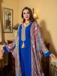 Muslim Robe Women Clothing 2024 New Style Abaya Bat Sleeve One-size Diamond Middle Eastern Arabian Dress Elegant Printing Kaftan caftan marocain femme