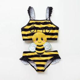 Swimwear Kavkas Summer Girls Swimsuit Children Onepiece Baby Bee Swimwear Beach Wear Kids Swimming Suit For Toddler Girl 12 M to 8 T