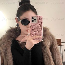 Fashion Furry Shell Phonecase Designer Phone Cases Luxury Cheque Pattern C Case Pink Letters Cover For IPhone 14 Pro Max Plus 13 124209055