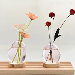Vases Transparent Flower Vase Hydroponic Plants Circular Glass Terrarium Container Planter Pots For Home Garden Decoration