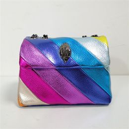 Kurt Geiger Bag Rainbow Women Handbag Jointing Colourful Cross Body Patchwork Clutch269b