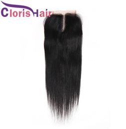 4x4 Silk Straight Half Hand Tied Malaysian Virgin Human Hair Top Closures Piece 130 Density Middle Part Body Wave Swiss Lace Clos4816872