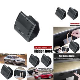 New Universal ABS Car Front Glove Box Compatible Model 3/Y Anti Swinging Bag Holder Hidden Hook For Tesla N7r4