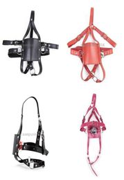 Bondage Gothic Slave Leather Mouth Mask open Gag Head Restraits Harness prisoner face AU794684838