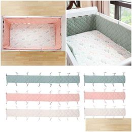 Bed Rails Double Crepe For Baby Crib Bumpers Cotton Thicken Cribs Anticollision Around Cushion Cot Protector Pillows Decor Room 23060 Dhn4C