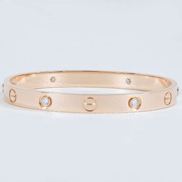 Classic Round Brilliant cut Natural Diamonds AU750 Pure Gold Bracelet 18k Love Bangle Bracelet Fashion Couple Shine Jewelry