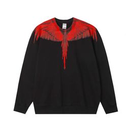 Chaopai Mb Colorful Droplet Wings Feather Print Round Neck Pullover Sweater for Men and Women Bf Couple Loose Coat marcelo real madrid Designer men's hoodie LEPO