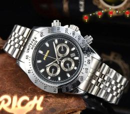 Luxury Full Stainless Steel Sub Diving Watches Outdoor Chronograph Quartz Battery Men Lumious Waterproof Bracelet Wristwatch Montre De Luxe Gifts