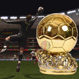 Factory Direct Football Tournament Trophies Creative Home Furnishing Spherical Trophy European Style Gold Plated Resin Trophy
