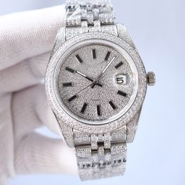 Watchsc-Full Diamond Watch Mens Designer Watches Automatic Mechanical Movement Silver Strap Stainless Steel Sapphire Waterproof Wristwatch Fashion Bracelet 001
