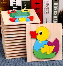 Toy for 2 3 years old kids baby boys girls 3D Puzzles wood animals learing toys 15pcs animals puzzle6944227