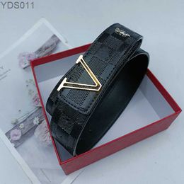 Belts Embossed Belt Mens Chequered Belts Letter V Alloy Hollowing Process Designers Unisex Leash Smooth Buckle Geometric Leather Girdle 240305