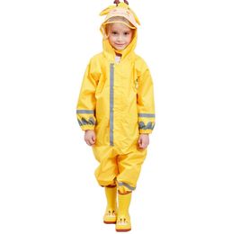 Kocotree Children Yellow Giraffe Raincoat Kids Jumpsuit Rainwear Raincover For Baby Boy Girl Waterproof Clothing Sets Kids J1907174698148