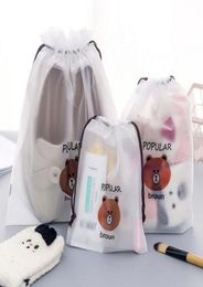 Brown Bear Transparent Cosmetic Bag Travel Makeup Case Women String Make Up Bath Organizer Storage Pouch Toiletry Wash Beauty Kit 8508592