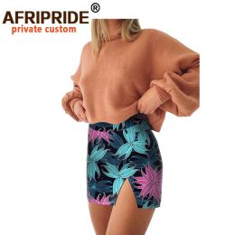 Dresses 2023 Summer Women Mini Skirts African Ankara Print Skirt Plus Size High Waist Wax Batik Pure Cotton Short Skirt Casual A2027001