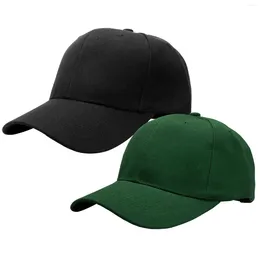 Ball Caps 2pcs Unisex Hat Plain Curved Sun Visor Outdoor Dustproof Baseball Cap Solid Colour Fashion Adjustable Leisure Men Women