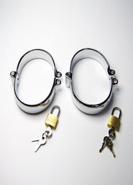 Factory Directly Latest Male Female Stainlees Steel Bondage Oval Ankle Cuff Shackles Come With One Lock Adult BDSM Sex Toy1950753