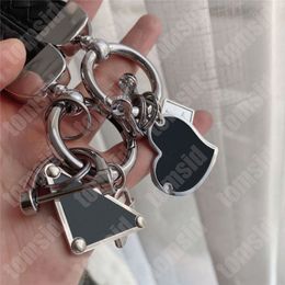 Trendy Designer Keychains For Women Mens Car Key Ring Brand Black Heart Leather Key Chains Stainless Steel Bag Pendant Luxury Keyr291r