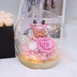 Bottles 2sets/pack Diameter 18cm Big Size Round Glass Dome Vase Home Deocration Luminous Log Base Transparent Cover Wedding Gift