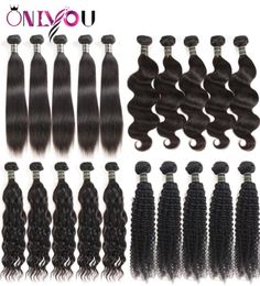 9A Brazilian Virgin Human Hair Extensions 10 bundles Weaves Bundles Silky Straight Body Deep Water Wave Kinky Curly Human Hair Wef1746270