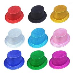 Berets Glitter Powder Cowboy Top Hat Wide Brim Party Sparkling Fedora Head Cover