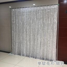 Party Decoration Silver Shiny Sequin Wedding Backdrop Curtain Sparkle Pography Background Drapes Studio Shooting Shimmer Wall