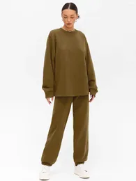 Women's Hoodies Knit And Fleece Hoodie Long Sleeve Two-piece Suit 2024 Autumn Winter Casual Sports Wear