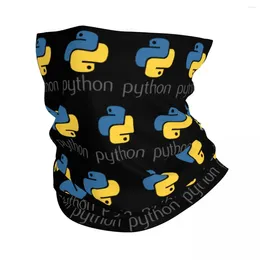 Bandanas Programmer Python Symbol Winter Headband Neck Warmer Tube Scarf Computer Developer Programming Coder Face Bandana Gaiter