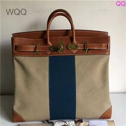 Customised Cowhide Bag Hac 50cm Style Handswen Handmade Top Quality Handbag Hac Genuine Leather Handmade Handswen High Size Travel LeatRFRO