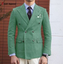 Jackets Light Green Denim Men Suit Blazer Birthday Party Custom Fashion Costumes Coat Daily Casual Activities Male Slim Fit Jackets