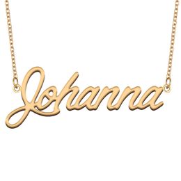 Johanna name necklaces pendant Custom Personalised for women girls children best friends Mothers Gifts 18k gold plated Stainless steel