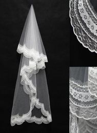 2020 Cheapest In Stock 15m Length Wedding Veils Appliques Ivory White Two Layer Lace Wedding Accessories Bridal Veils Styles 11041847270