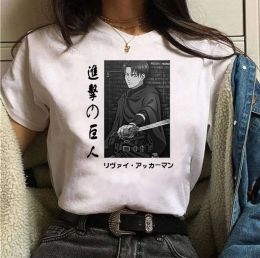 T-Shirts Summer Attack on Titan Levi Ackerman Clothing Female Loose Women Tshirt Punk Dark Grunge Streetwear Ladies Top Gothic T Shirts