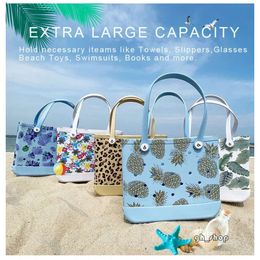 Bogg Bag Waterproof Woman Eva Tote Large Shopping Basket Bags Washable Beach Silicone Bogg Bag Purse Eco Jelly Candy Lady Handbags DHL 3456