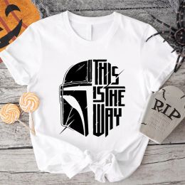 T-shirt This Is The Way Letters Printed Women's T Shirts The Mandalorian Tv Shows Grpahic Tee Cotton Streetwear Aesthetic Vintage Tops