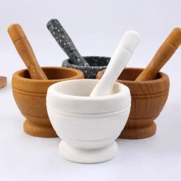 Manual Kitchen Garlic Masher Multifunctional Medicinal Powder Grinding Mortar Pot Practical Spice Home Convenience Small Tools 240304