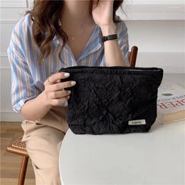 Cosmetic Bags French Elegant Embossed Canvas Makeup Lipstick Coin Organizer Phone Clutch Bag