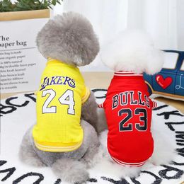 Dog Apparel Spring Summer Pet Clothes Vest T-Shirt For Basketball Mesh Cloth Small Large Size Pets Dogs Clothing Shirt S-2XL