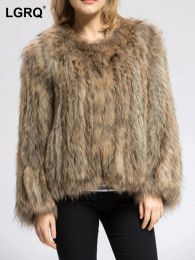 Fur LGRQ 2024 Trendy New Casual High Quality Imitation Mink Hair Coat Women's Winter Fashion Elegant Faux Fur Short Jacket 19F3758