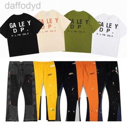 Men's Jeans Men Pants Designer shirt Letter Print Long Short Sleeve Shirts Womens Sweatpants Speckled Couple Loose Versatile Straight Casual High Street 240305