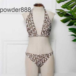 Family Letter Printed Swimwear Bikini Womens Sexy Rhinestone Button