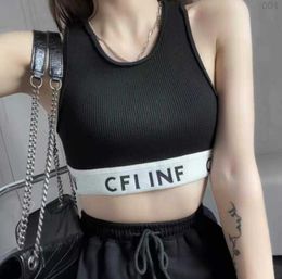 2023 23SS Sleeveless Celins Vest Designers Womens t Shirts Fashion Sexy Ladies Beach Tanks Color Matching Stripes Show Thin Inside and Outside Wear Knit TopsNFW6