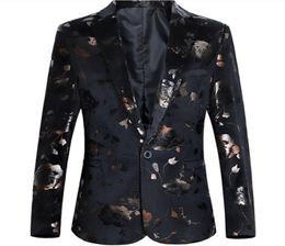 Men039s Suits Blazers Twocolor Rose Gold Stamp Men Costumes Slim Fit Nightclub Dress Tuxedo Casual Stage Show Singer Jacket 4723857