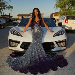 Prom Replive Drensed Dress Sexy Mermaid Sweetheart Glitters Beads equins long party party evening dons 2024