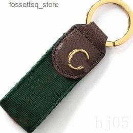 Key Rings Unisex designer keychains leather fashion key chain red green webbing bag charms grace brown wallet decorative convenient luxury keyring portable